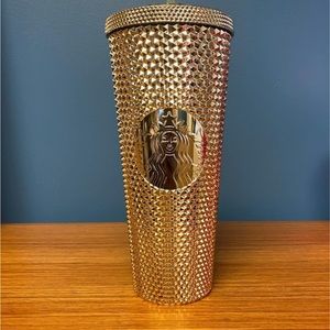 NWT Starbucks Holiday 24oz gold studded tumbler